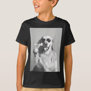 Funny Tail Dog Golden Retriever With Sungles Marti T-Shirt