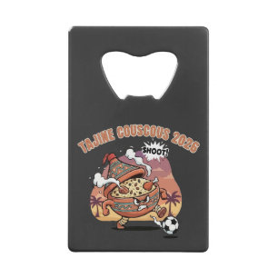 Funny Tajine & Couscous Soccer Character 2026 Credit Card Bottle Opener