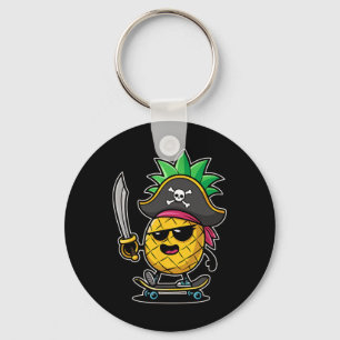 Funny Talk Like A Pirate Day - Skateboarding Pinea Keychain