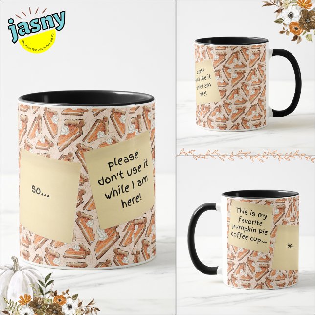 Funny Talking Pumpkin Pie Pieces Two-Toned Mug (Creator Uploaded)