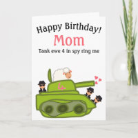 Funny tank ewe sheep pun cartoon Mom birthday