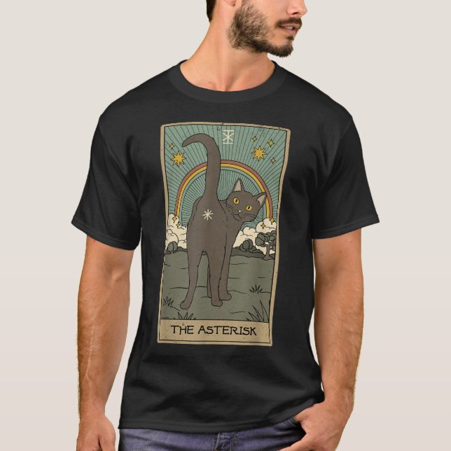 Funny Tarot Card Cat The Asterisk Lovers Cat Tarot T-Shirt (Front)