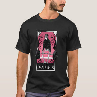 Funny Tarot Card Deadlifts Gym Workout Occult Read T-Shirt
