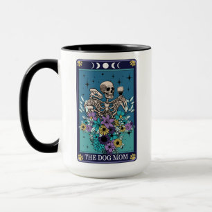 Funny Tarot The Dog Mom Card Skeleton Mug