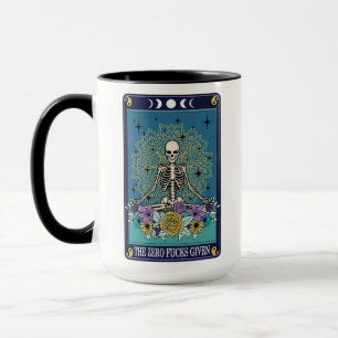 Funny Tarot The Zero F*cks Given Card Skeleton Mug
