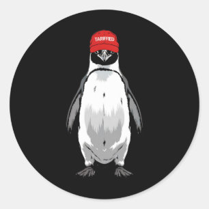 Funny Tarrified Penguin Anti Trump Tarrif Classic Round Sticker