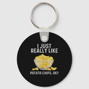 Funny Tato Chips Art For Men Women Kids Bag Of Chi Keychain
