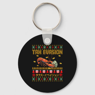 Funny Tax Evasion Lobster Money Ugly Christmas Swe Keychain