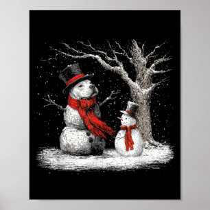 Funny Tbull Dog In The Snow Tree Christmas Winter  Poster