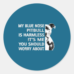 Funny Tbull Quote Blue Nose Tbull Design Cool Dog  Classic Round Sticker