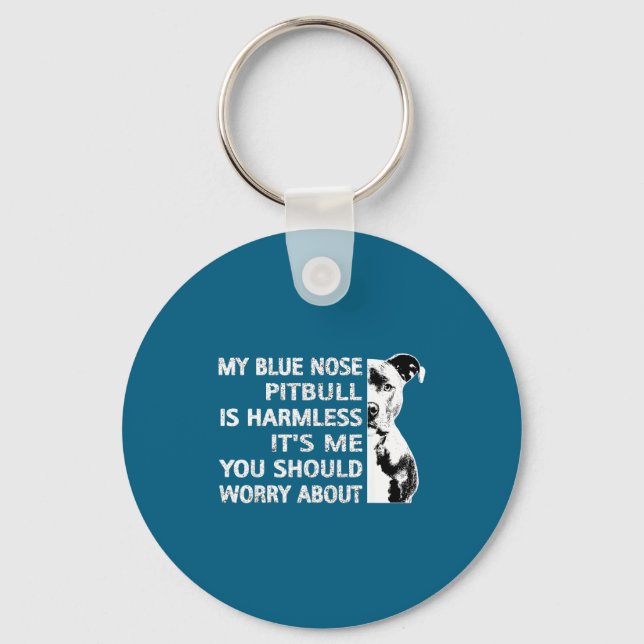 Funny Tbull Quote Blue Nose Tbull Design Cool Dog  Keychain (Front)