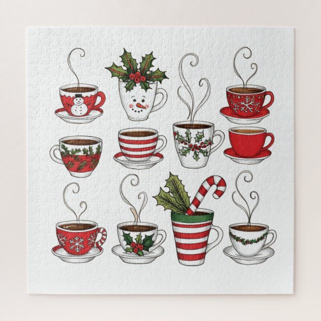 Funny tea mugs christmas time  jigsaw puzzle (Vertical)