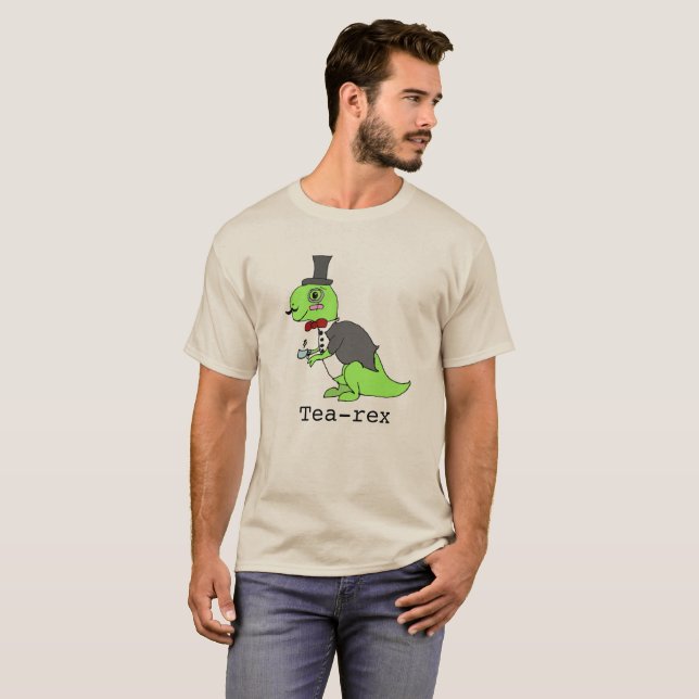 Funny 'Tea-rex' Dinosaur T-Shirt (Front Full)