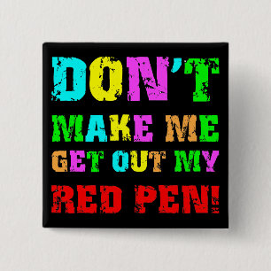 Funny teacher 2 inch square button