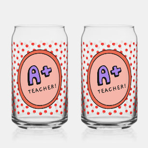 Funny Teacher Apple Cup Can Glass