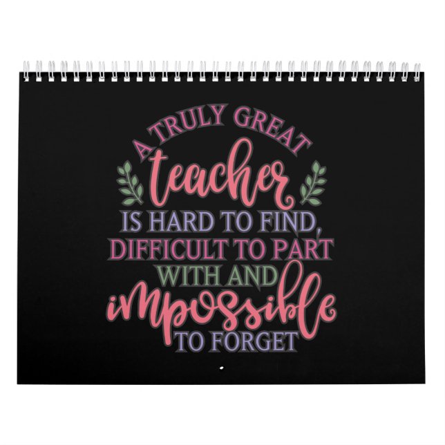 Funny Teacher Appreciation Day Ideas Calendar (Cover)