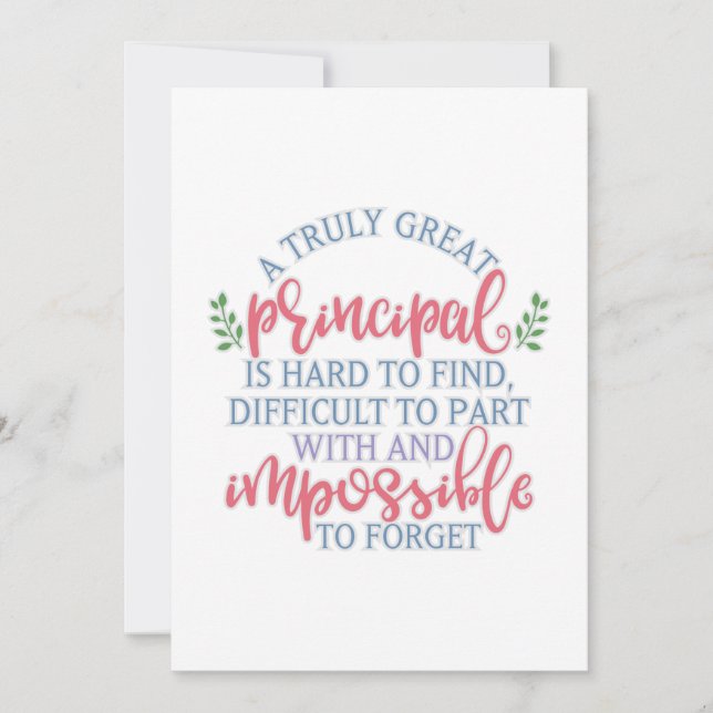 Funny Teacher Appreciation Principal Card (Front)
