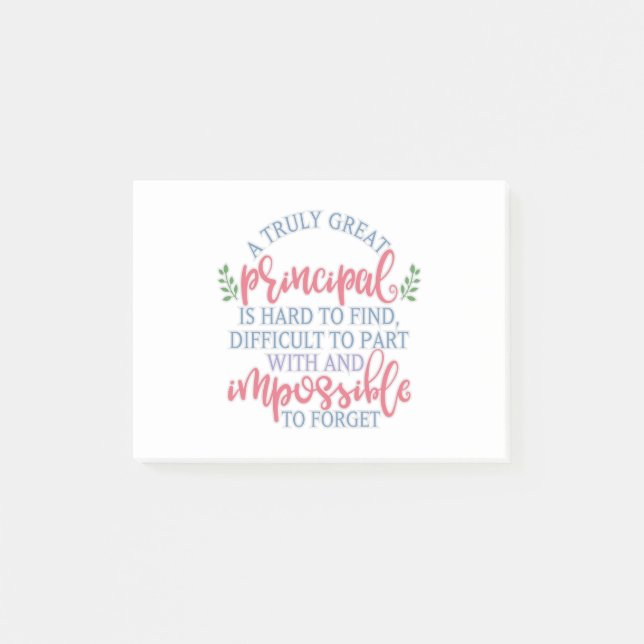Funny Teacher Appreciation Principal Post-it Notes (Front)