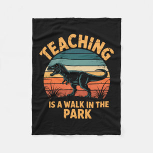 Funny Teacher Back To School Dinosaur Cute Fleece Blanket