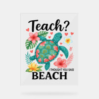 Funny Teacher Beach Summer Turtle