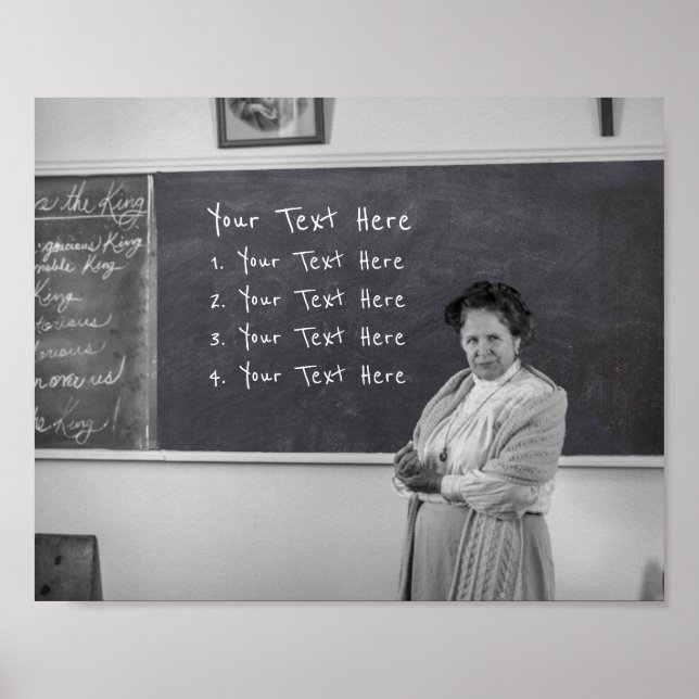Funny Teacher Blackboard Votre affiche texte (Devant)