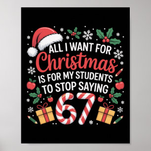 Funny Teacher Christmas Saying 67 Holiday Festive Poster