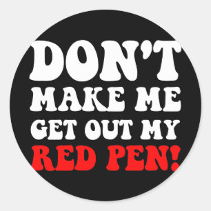 Funny teacher classic round sticker