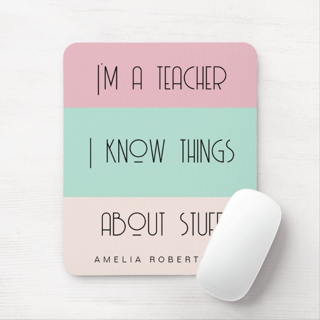 Funny teacher colorblock personalized  mouse pad (With Mouse)