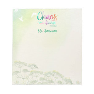Funny Teacher Gift Chaos Coordinator Personalized Notepad
