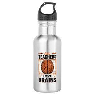 Funny Teacher Halloween Brains Vintage Graphic_1 532 Ml Water Bottle