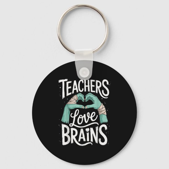 Funny Teacher Halloween Shirt Women Men Teachers L Keychain (Front)