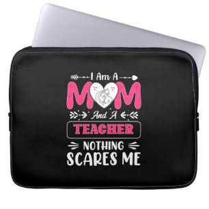 Funny Teacher Mom, Teacher Mom Funny Laptop Sleeve