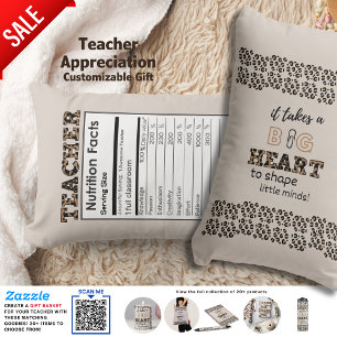 Funny Teacher Nutritional Facts Custom Gift  Lumbar Pillow
