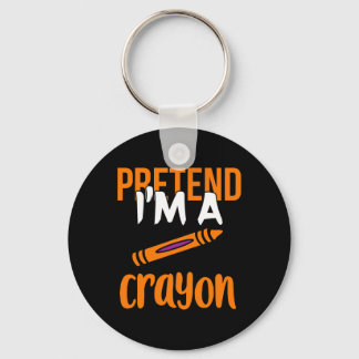 Funny Teacher Pretend I'm A Crayon Halloween Gift  Keychain