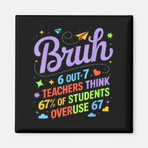 Funny Teacher Quote Bruh 6 Out Of 7 Teachers Think Magnet