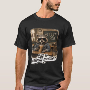 Funny teacher Test Day Off to Actively Raccoon tee