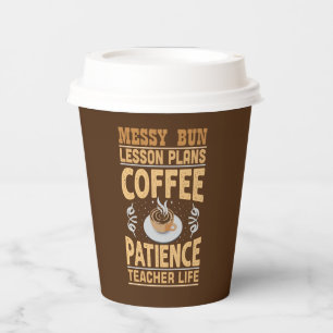 funny Teacher's coffee bar party Paper Cups