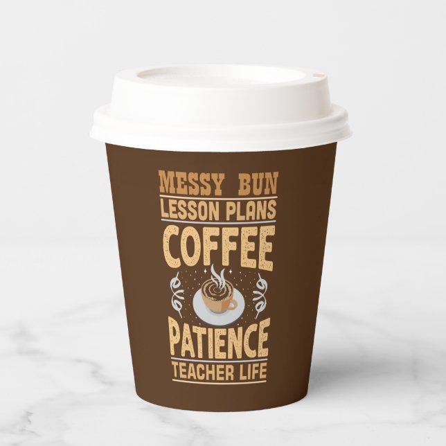 funny Teacher's coffee bar party  Paper Cups (Front)