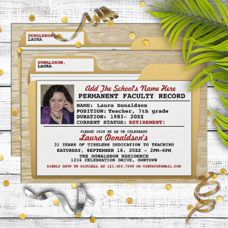 Funny Teacher's Retirement Party Invitations