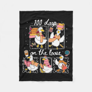 Funny Teachers Silly Goose 100 Day Of School, Goos Fleece Blanket
