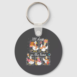 Funny Teachers Silly Goose 100 Day Of School, Goos Keychain