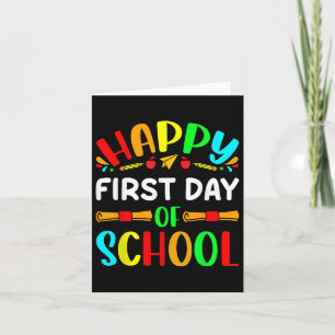 Funny Teachers Student Girl Boy Happy First Day Of Card