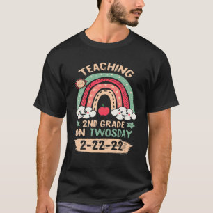 Funny Teaching 2Nd Grade On Twosday 2-22-22 22Nd F T-Shirt