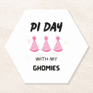 Funny Teaching On Pi Day With Gnome Teacher Gnomie Paper Coaster