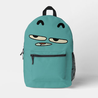 Funny Teal Cartoon Face Backpack