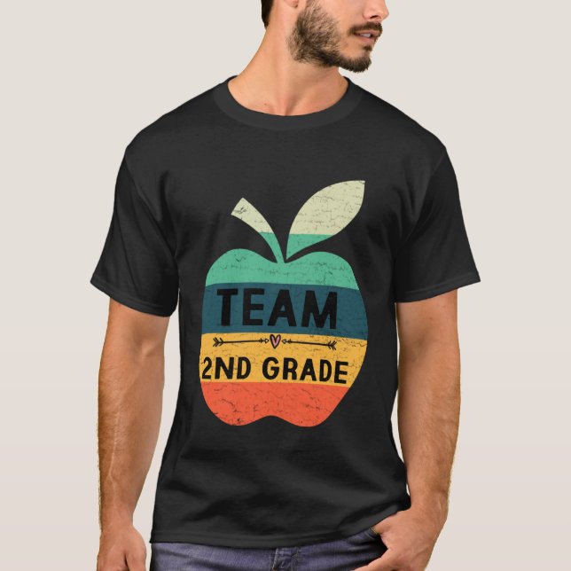 Funny Team 2nd Grade Apple Back To School Kids Tea T-Shirt (Front)