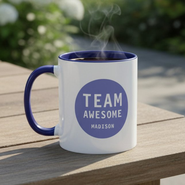 Funny Team Awesome Purple Personalized Name Mug (Creator Uploaded)