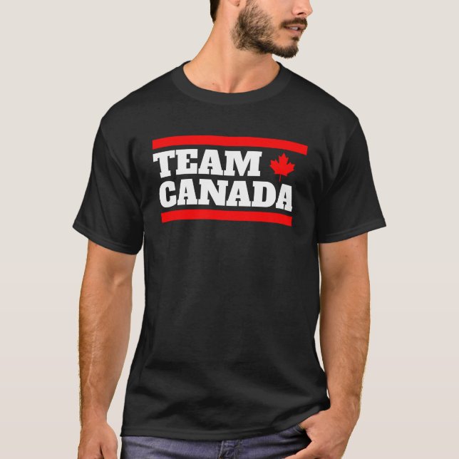 Funny Team Canada Squad Maple Leaf Canadian Flag C T-Shirt (Front)