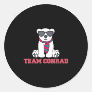Funny Team Conrad Junior Mint Bear Est. 2009  Classic Round Sticker