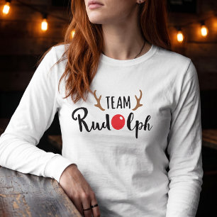 Funny Team Rudolph Matching Family Photo T-Shirt